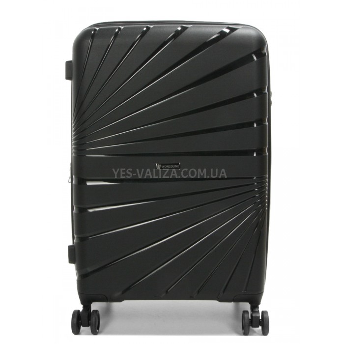 Набор чемоданов Франция (L M S-3шт) полипропилен чёрный/Worldline 287, фото 5