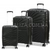 Набір валіз Франція (L M S-3шт) поліпропілен чорний/Worldline 287, фото 13