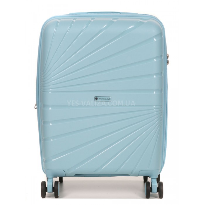 Набор чемоданов Франция (L M S-3шт) полипропилен голубой/Worldline 287, фото 5