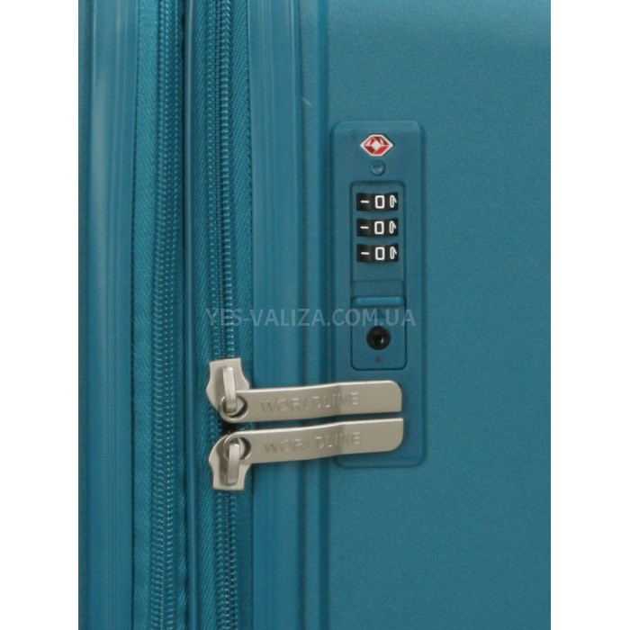 Набор чемоданов Франция (L M S-3шт) полипропилен бирюза/Worldline 287, фото 9