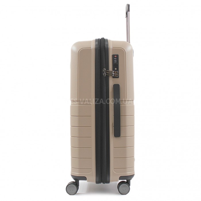 Валіза середня M поліпропілен беж 67х45х26+5/82л/3.8кг/Snowball 39403, фото 4