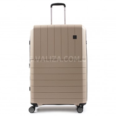 Чемодан большой L полипропилен беж 78x52x31+5/131л/4.7кг/Snowbal 39403