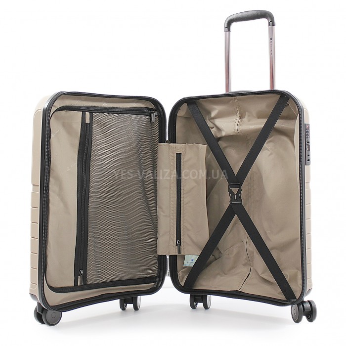 Валіза мала S поліпропілен беж. 55х38х22см/40л/2.6кг/Snowball 39403, фото 3