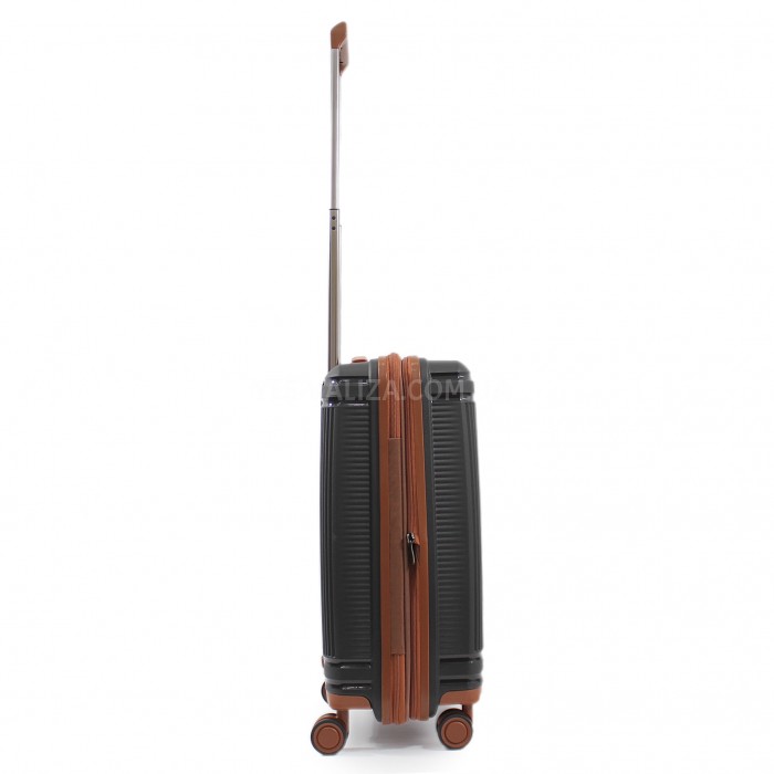 Чемодан малый S полипропилен чёрная 54х39х22+5см/49л/3кг/Airtex 247, фото 4