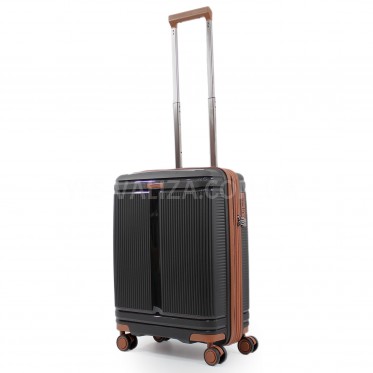 Чемодан малый S полипропилен чёрная 54х39х22+5см/49л/3кг/Airtex 247