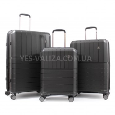Набор чемоданов Франция (L M S-3шт) полипропилен чёрный/Snowball 39403