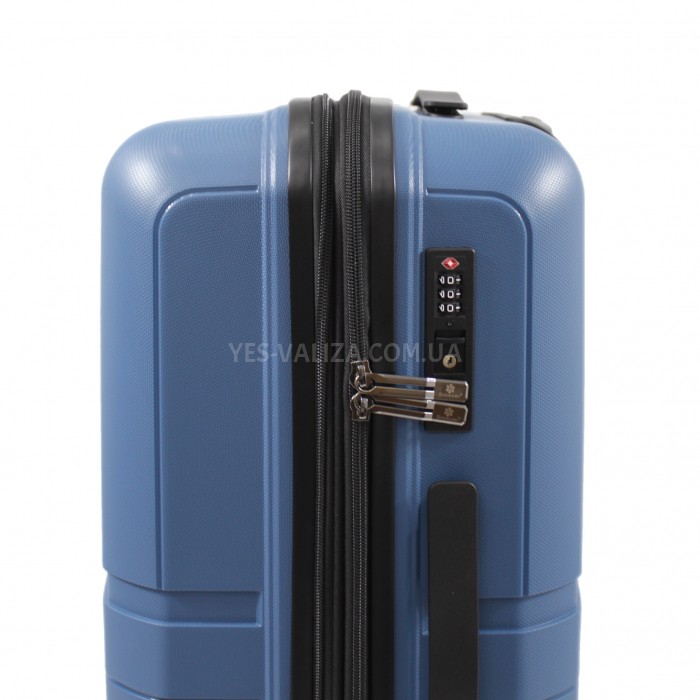 Набор чемоданов Франция (L M S-3шт) полипропилен синий/Snowball 39403, фото 9
