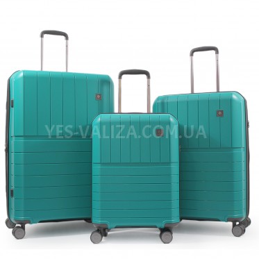 Набір валіз Франція (L M S-3шт) поліпропілен зелений/Snowball 39403