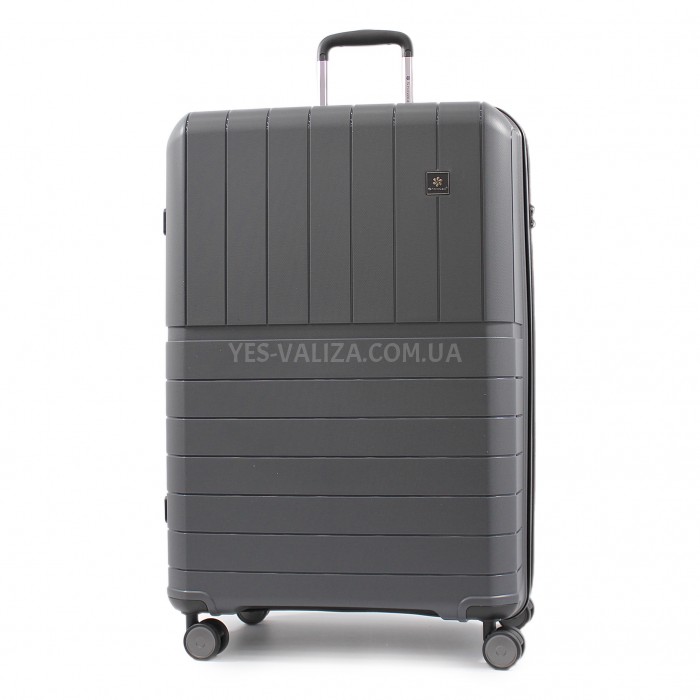 Чемодан большой L полипропилен серый78x52x31+5/131л/4.7кг/Snowbal39403, фото 1