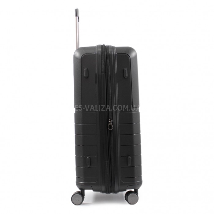 Чемодан средний M полипропилен чёрный67х45х26+5/82л/3.8кг/Snowbal39403, фото 4