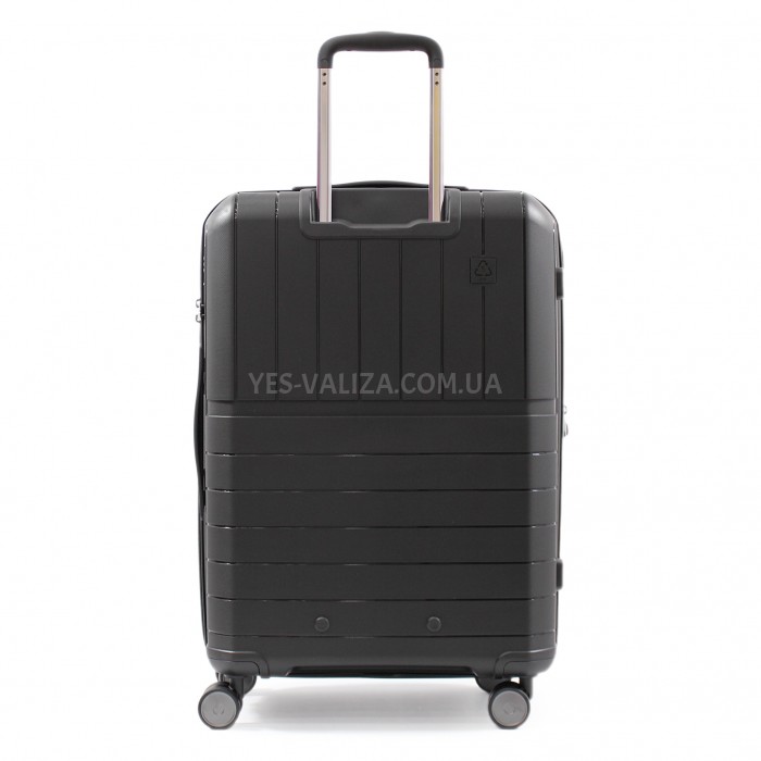 Чемодан средний M полипропилен чёрный67х45х26+5/82л/3.8кг/Snowbal39403, фото 3