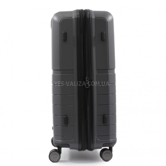 Чемодан средний M полипропилен серый 67х45х26+5/82л/3.8кг/Snowbal39403, фото 5