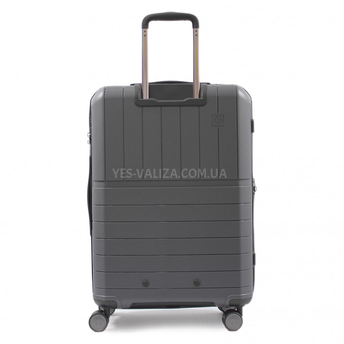 Чемодан средний M полипропилен серый 67х45х26+5/82л/3.8кг/Snowbal39403, фото 3