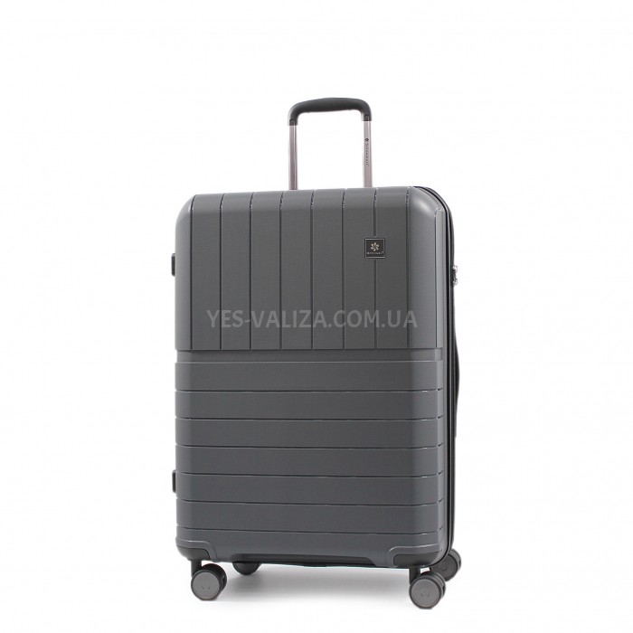 Валіза середня M поліпропілен сіра 67х45х26+5/82л/3.8кг/Snowball 39403, фото 1
