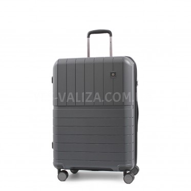 Чемодан средний M полипропилен серый 67х45х26+5/82л/3.8кг/Snowbal39403