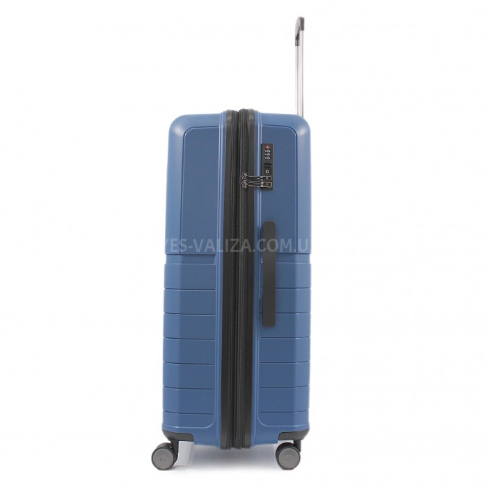 Чемодан средний M полипропилен синий 67х45х26+5/82л/3.8кг/Snowbal39403, фото 4