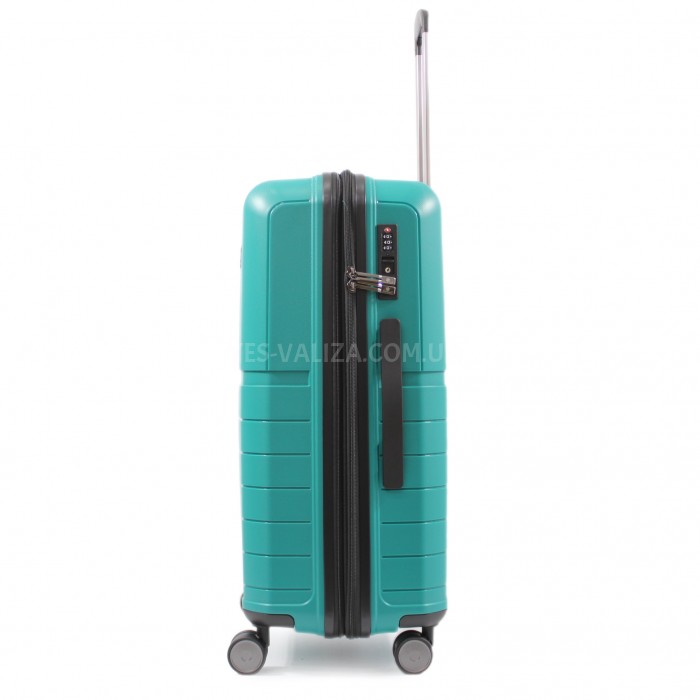 Валіза середня M поліпропілен бірюза 67х45х26+5/82л/3.8кг/Snowbal39403, фото 4