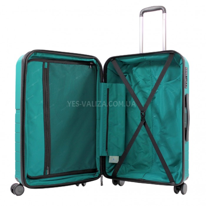 Валіза середня M поліпропілен бірюза 67х45х26+5/82л/3.8кг/Snowbal39403, фото 10