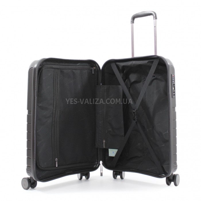 Чемодан малый S полипропилен чёрный 55х38х22/40л/2.6кг/Snowball 39403, фото 6