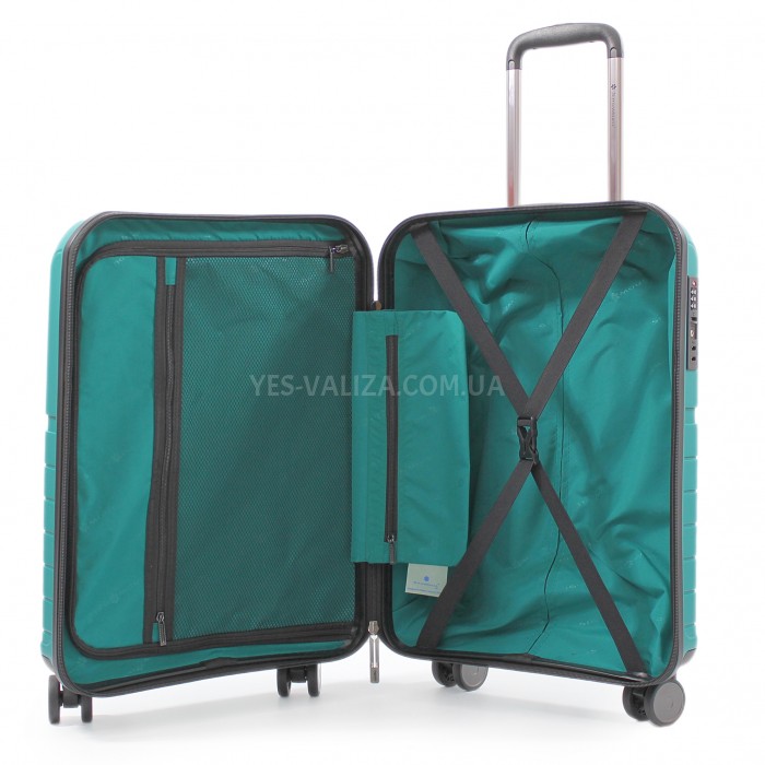 Чемодан малый S полипропилен бирюза 55х38х22/40л/2.6кг/Snowball 39403, фото 9