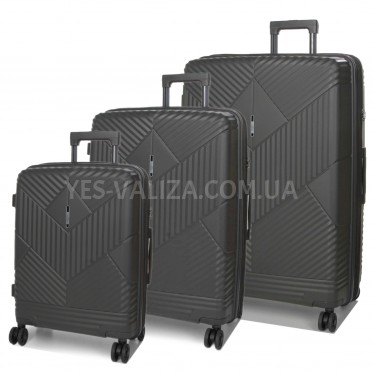 Набір валіз Франція (L M S-3шт) поліпропілен сірий/Airtex 639