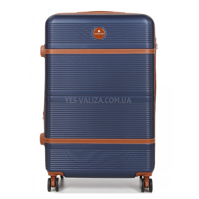 Валіза велика L синя 76х49х28(+5)см/110л/4.3кг/Worldline 629, фото 4
