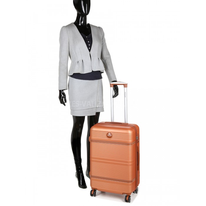 Валіза середня M помаранч 66х42х25(+5)см/74л/3.6кг/Worldline 629, фото 11