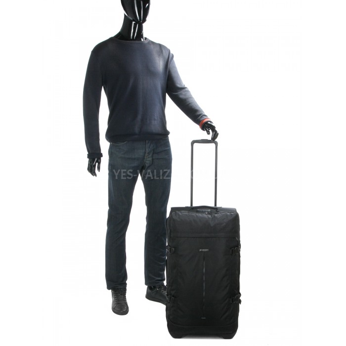 Сумка на колесах середня М чорна 68x36x32см/72л/2.7кг/Airtex 827-68, фото 4