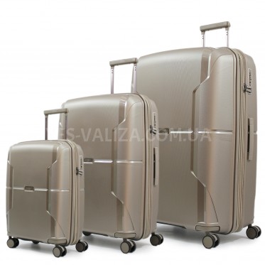 Набор чемоданов Франция (L M S-3шт) полипропилен шампань/Airtex 245