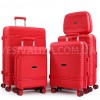 Набор чемоданов Франция (L M S XS+BC-5шт) полипропилен красный/Snowbal, фото 15