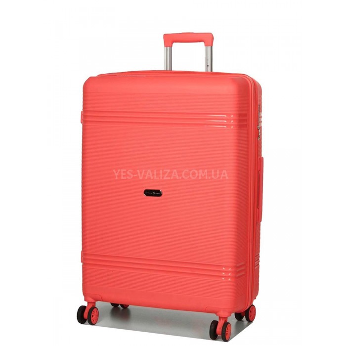 Набір валіз Франція (L M S XS+BC-5шт) поліпропілен корал/Snowball, фото 2