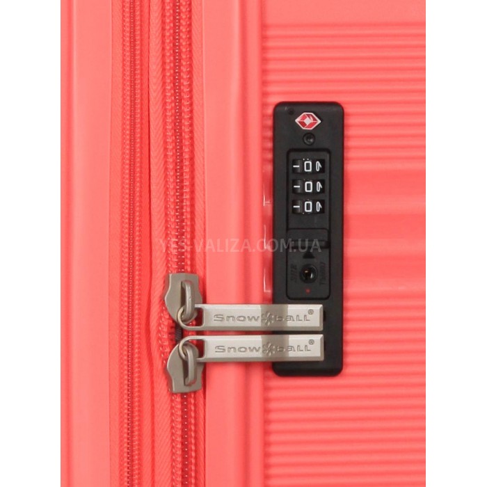 Набір валіз Франція (L M S XS+BC-5шт) поліпропілен корал/Snowball, фото 12