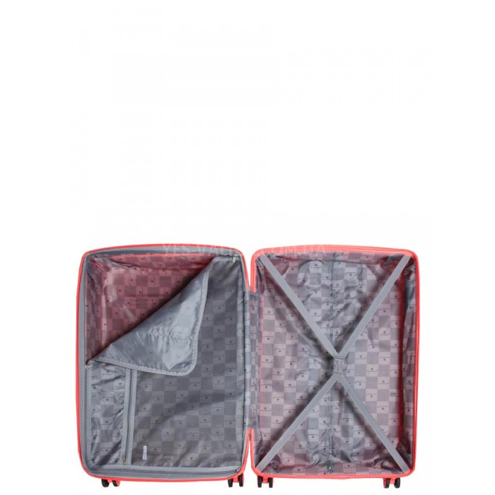 Набір валіз Франція (L M S XS+BC-5шт) поліпропілен корал/Snowball, фото 14