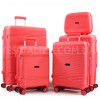 Набір валіз Франція (L M S XS+BC-5шт) поліпропілен корал/Snowball, фото 15