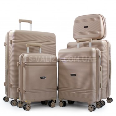 Набор чемоданов Франция (L M S XS+BC-5шт) полипропилен шампань/Snowbal