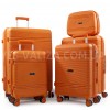 Набір валіз Франція (L M S XS+BC-5шт) поліпропілен помаранч/Snowball, фото 13