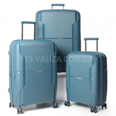 Набор чемоданов Франция (L M S-3шт) полипропилен синий/Airtex 245