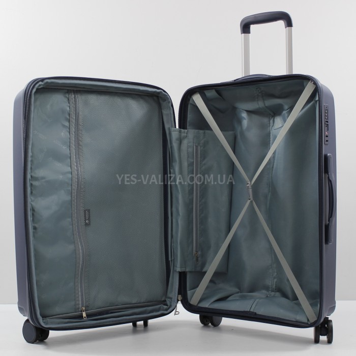 Валіза середня M поліпропілен синя 65х44х27(+5)см/80л/3.4кг/Airtex 280, фото 10