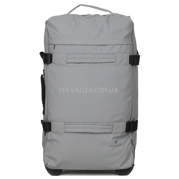 Сумка на колесах велика L сіра 70x40x24см/67л/2.6кг/Worldline 853-70, фото 4
