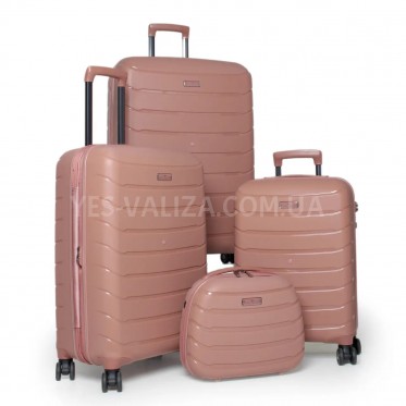 Набір валіз Франція (LMS+BC-4шт) поліпропілен пудра/Snowball 61303