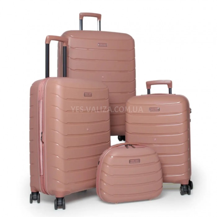 Набір валіз Франція (LMS+BC-4шт) поліпропілен пудра/Snowball 61303, фото 1