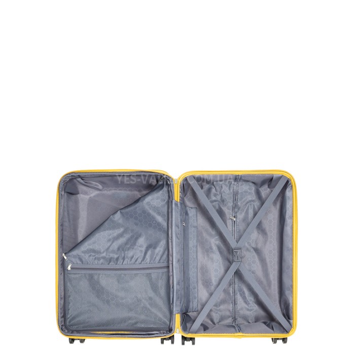 Чемодан малый S полипропилен жёлтый 55х38х24+5см/49л/3кг/Worldline 289, фото 12