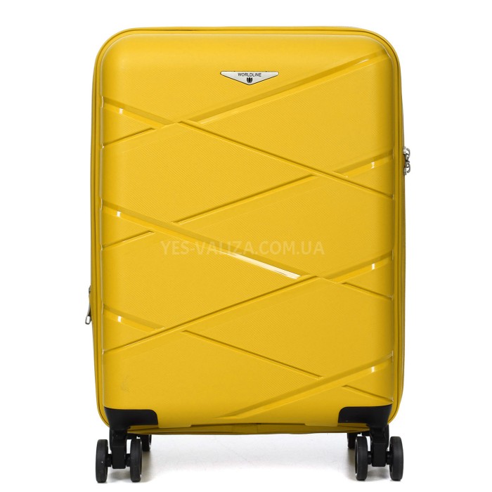 Валіза мала S поліпропілен жовта 55х38х24(+5)см/49л/3кг/Worldline 289, фото 3