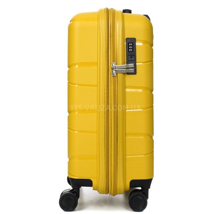 Валіза мала S поліпропілен жовта 55х38х24(+5)см/49л/3кг/Worldline 289, фото 6