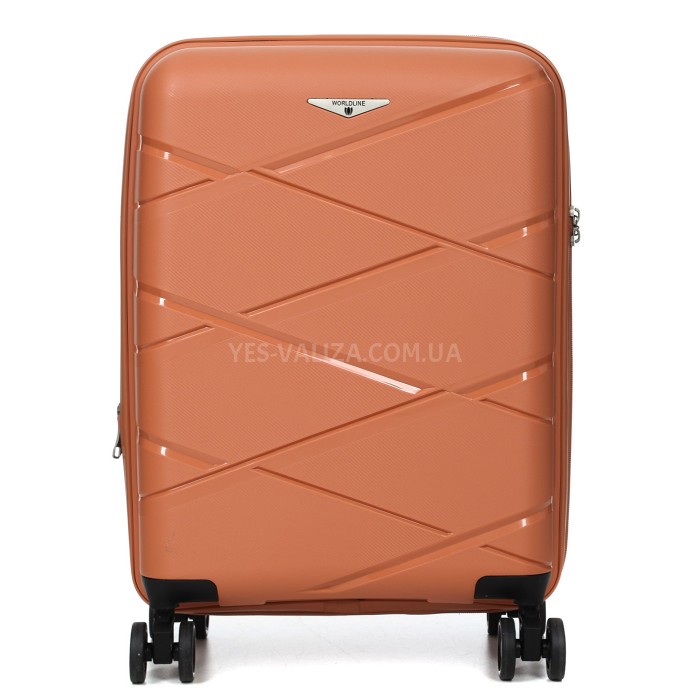Валіза мала S поліпропілен оранж 55х38х24(+5)см/49л/3кг/Worldline 289, фото 3