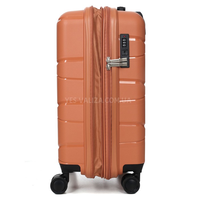 Валіза мала S поліпропілен оранж 55х38х24(+5)см/49л/3кг/Worldline 289, фото 8