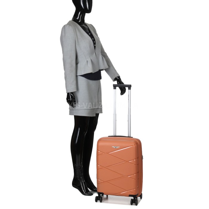 Валіза мала S поліпропілен оранж 55х38х24(+5)см/49л/3кг/Worldline 289, фото 11