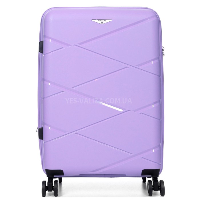 Валіза середня М поліпропілен бузок 65х44х28+5/77л/3.4кг/Worldline 289, фото 3
