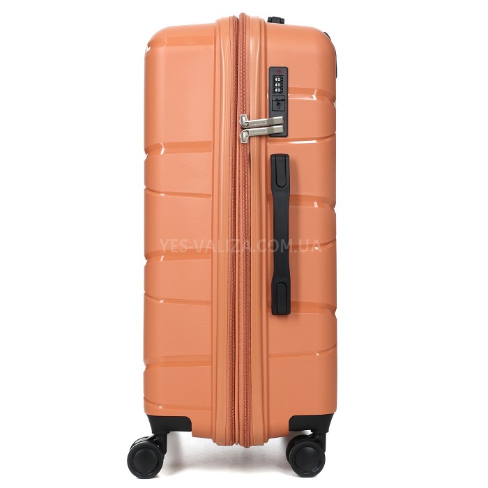 Валіза середня М поліпропілен оранж 65х44х28+5/77л/3.4кг/Worldline 289, фото 6