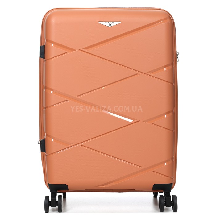 Валіза середня М поліпропілен оранж 65х44х28+5/77л/3.4кг/Worldline 289, фото 3